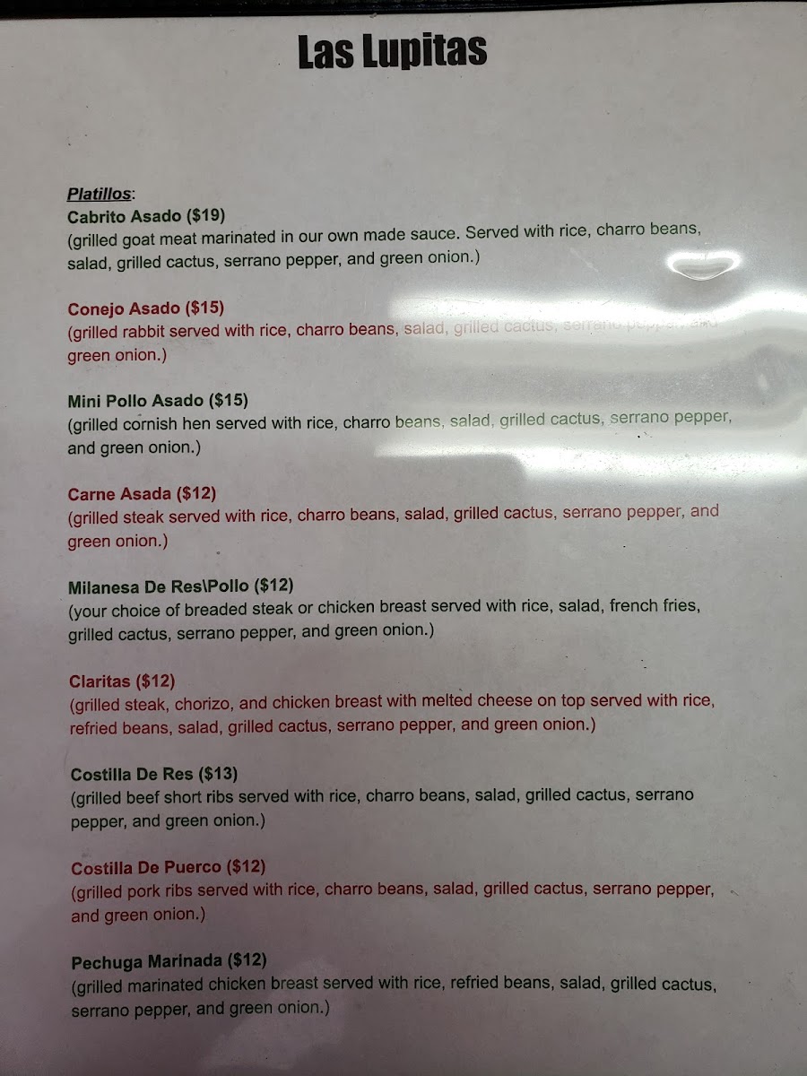 Las Lupitas Mexican Restaurant Menu - Image 4